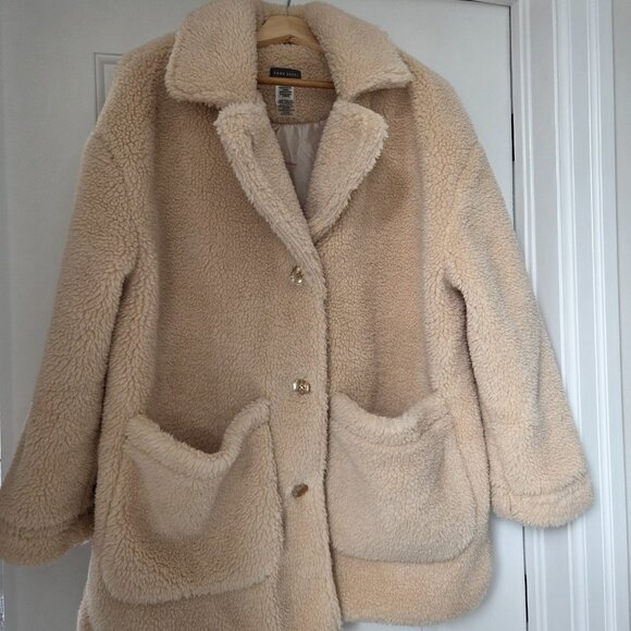 Sans Souci Teddy Bear Sherpa Jacket Cream Size Small NWOT - Picture 1 of 4